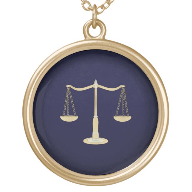 Scale Of Justice Gold Plated Necklace (Front)