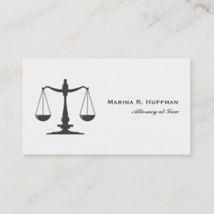 Scale of Justice gray Attorney   Professional Business Card