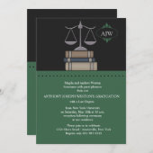 Scale of Justice Green, Law School Invitation (Front/Back)