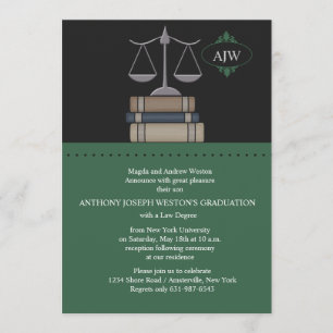 Scale of Justice Green, Law School Invitation