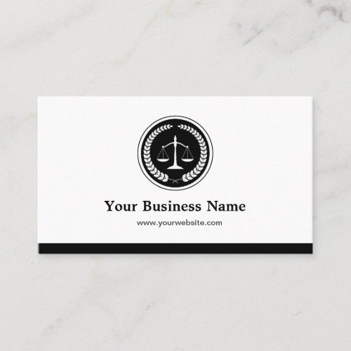 Scale of Justice Lawyer Attorney _ Simple Elegant Business Card