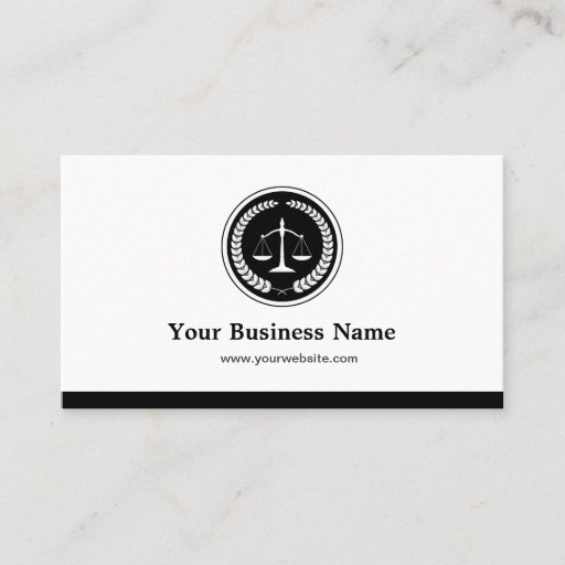 Customizable Scale of Justice Lawyer Attorney - Simple Elegant Business Card Templates