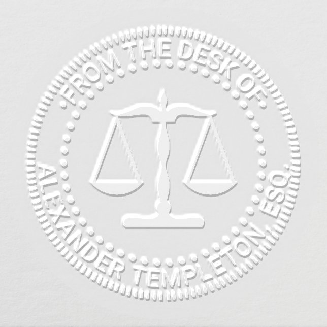Scale of Justice Lawyer Legal “From the desk of” Embosser (Design)