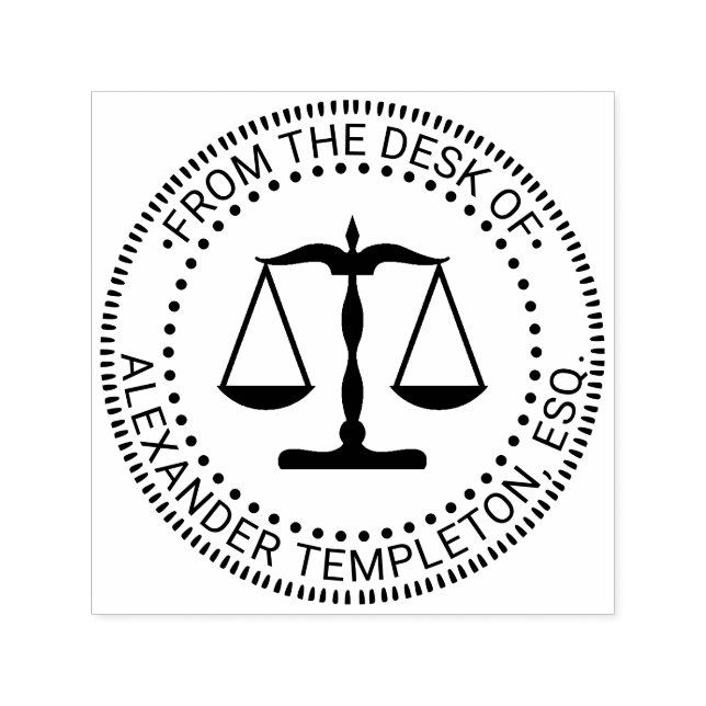 Scale of Justice Lawyer Legal “From the desk of” Self-inking Stamp (Design)