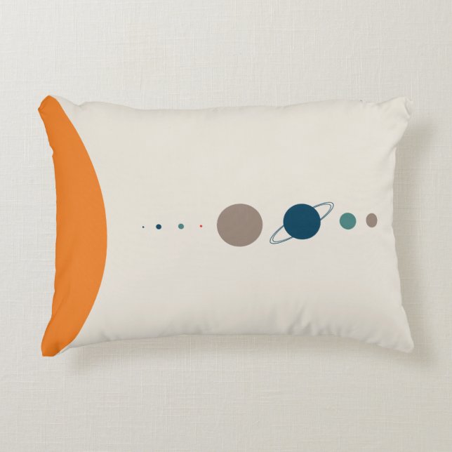 Scale of the Solar System Space Exploration Accent Pillow (Front)
