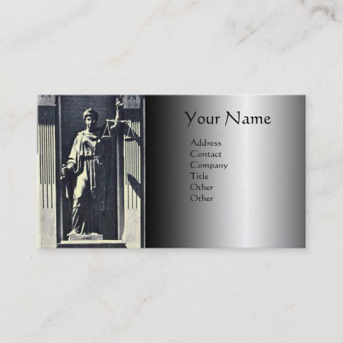 SCALE OF USTICE LEGAL OFFICEATTORNEY Monogram Business Card