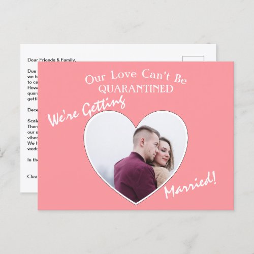 Scaled Down Wedding Photo Announcement Card