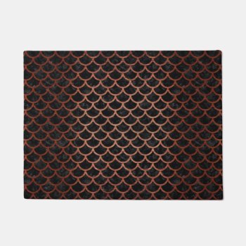 Scales1 Black Marble & Copper Brushed Metal Doormat by Trendi_Stuff at Zazzle