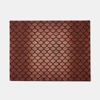 Scales1 Black Marble & Copper Brushed Metal (r) Doormat by Trendi_Stuff at Zazzle