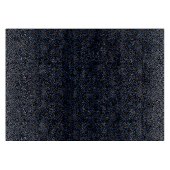 SCALES2 BLACK MARBLE & BLUE GRUNGE CUTTING BOARD (Front)