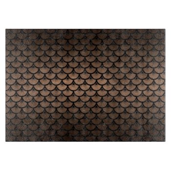 Scales3 Black Marble & Bronze Metal (r) Cutting Board by Trendi_Stuff at Zazzle