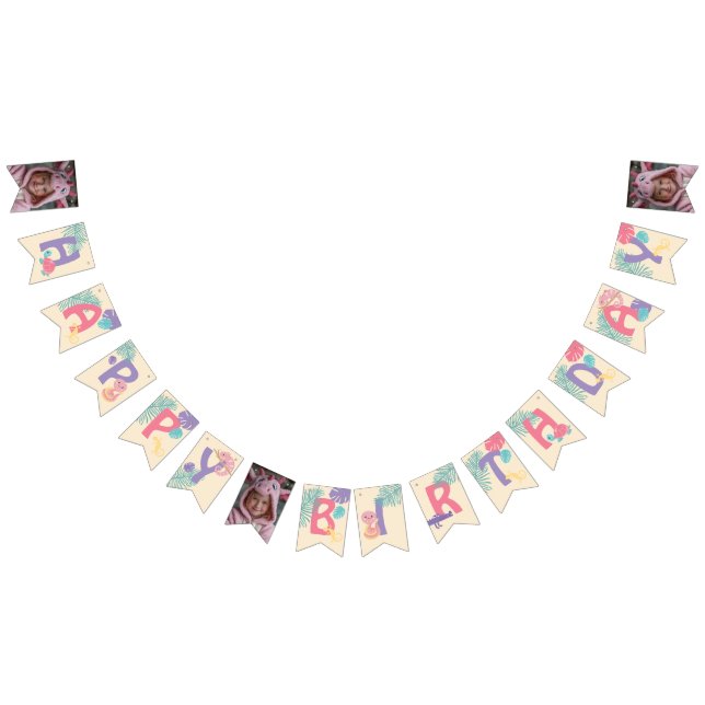 Scales and Tails Girl's Reptile Birthday  Bunting Flags (All)
