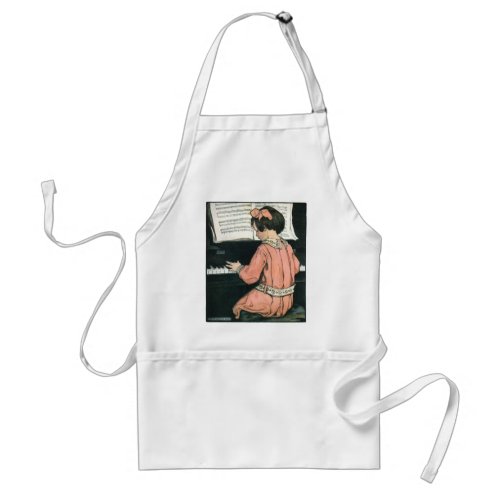 Scales by Jessie Willcox Smith Piano Music Girl Adult Apron