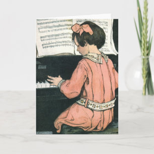 Scales by Jessie Willcox Smith, Piano Music Girl Card