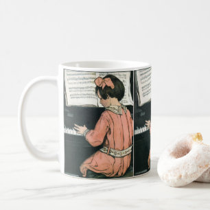 Scales by Jessie Willcox Smith, Piano Music Girl Coffee Mug