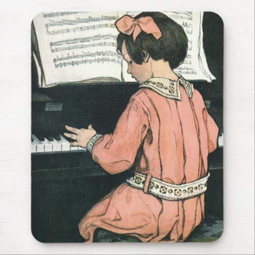 Scales by Jessie Willcox Smith Piano Music Girl Mouse Pad