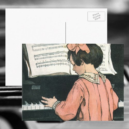 Scales by Jessie Willcox Smith Piano Music Girl Postcard