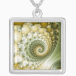 Scales Fractal Art Silver Plated Necklace