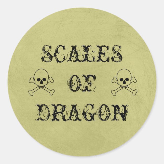 Scales Of Dragon Vintage Halloween Potion Labels (Front)