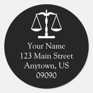 Scales Of Justice Address Label (Black)