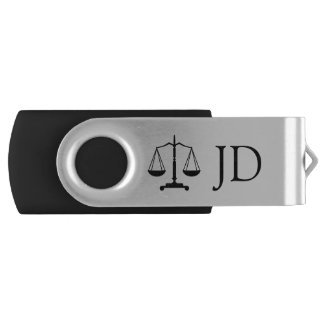 Scales of Justice and Initial USB Flash Drive