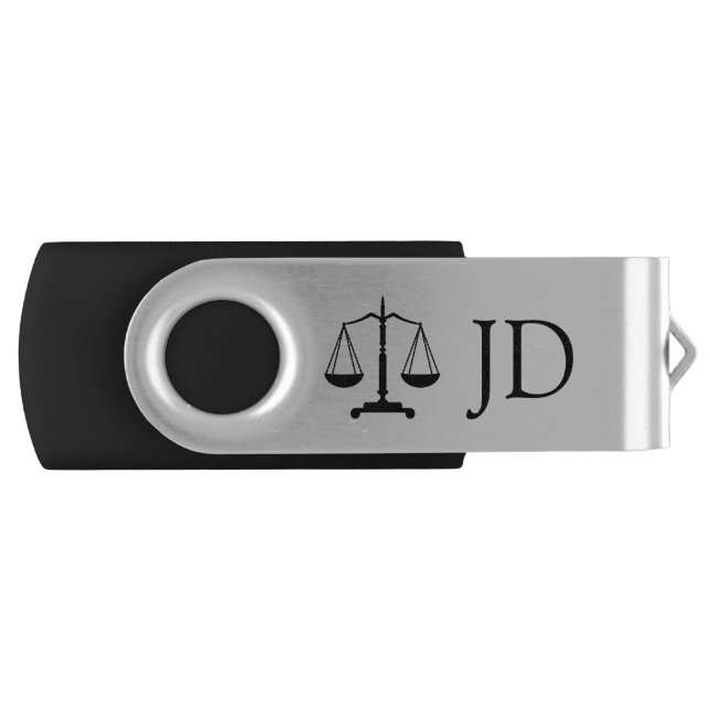 Scales of Justice and Initial USB Flash Drive (Front)