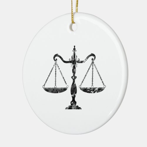 Scales of Justice Art Ceramic Ornament