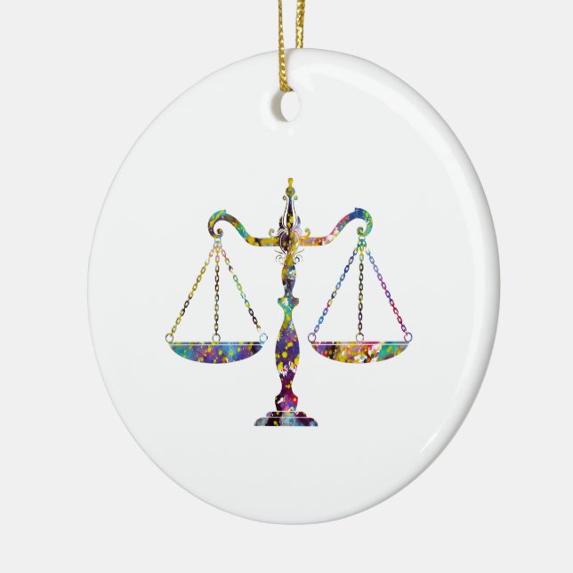 Scales of Justice Art Ceramic Ornament (Left)