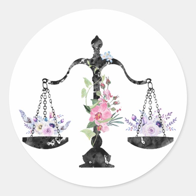 Scales of Justice Art Classic Round Sticker (Front)