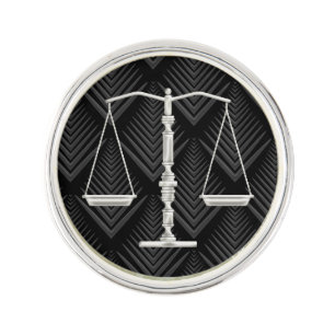Scales of Justice   Art Deco Lapel Pin