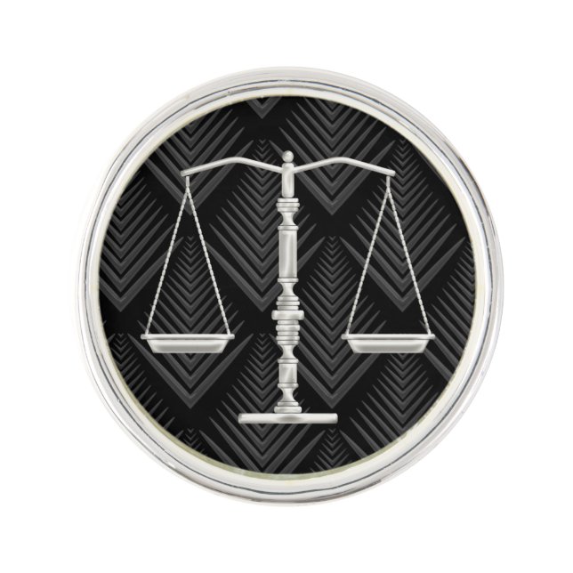 Scales of Justice | Art Deco Lapel Pin (Front)