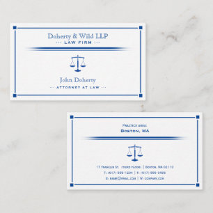 Scales of Justice ATTORNEY Exclusive Deep Blue Business Card