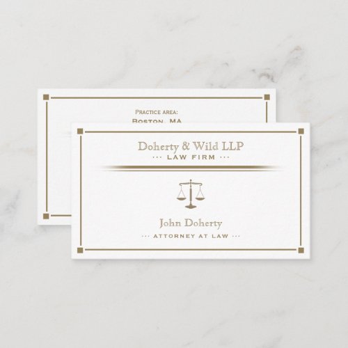 Scales of Justice ATTORNEY  Exclusive Golden Business Card