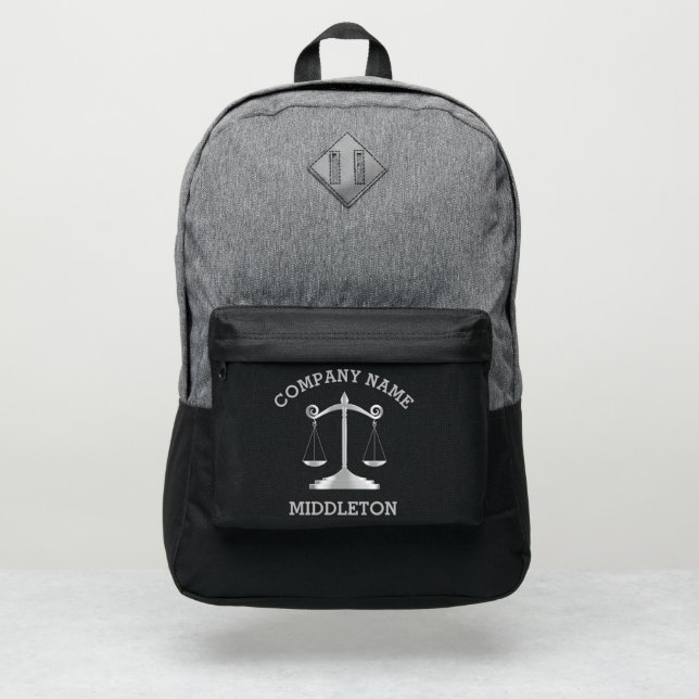 Scales of Justice - Black and Silver Port Authorit Authority® Backpack (Front)