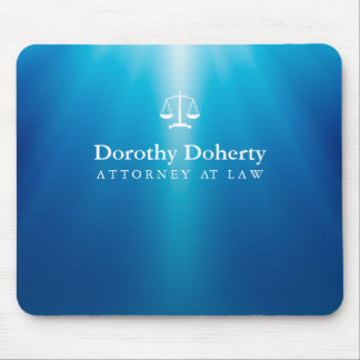 Scales of Justice | Blue Rays Background Mouse Pad