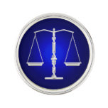 Scales Of Justice | Blue Supernova Light Pin at Zazzle