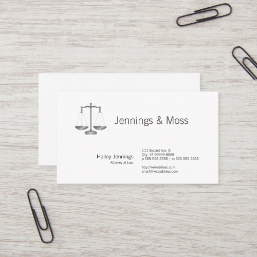 Scales of Justice Business Cards