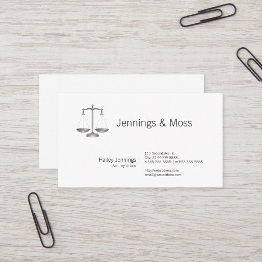Customizable Scales of Justice Business Cards