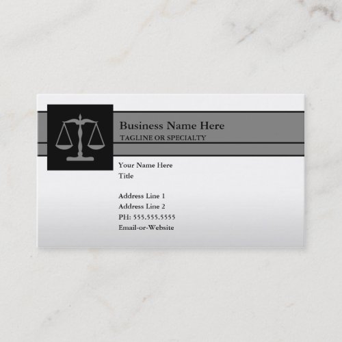 scales of justice business card