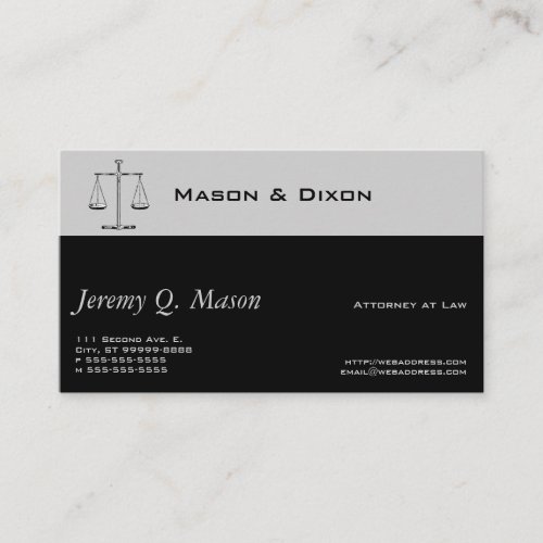 Scales of Justice Business Card