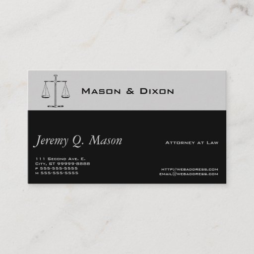 Customizable Scales of Justice Business Card