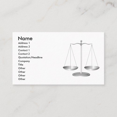 Scales of Justice Business Card Templates