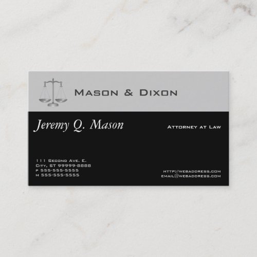Scales of Justice Business Cards