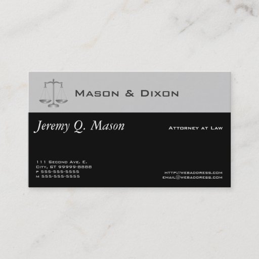 Customizable Scales of Justice Business Cards
