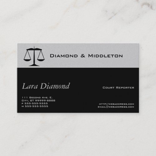 Scales of Justice Business Card Template