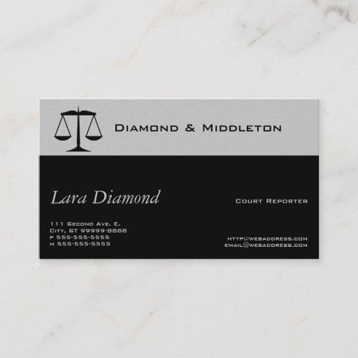 Customizable Scales of Justice Business Card Template