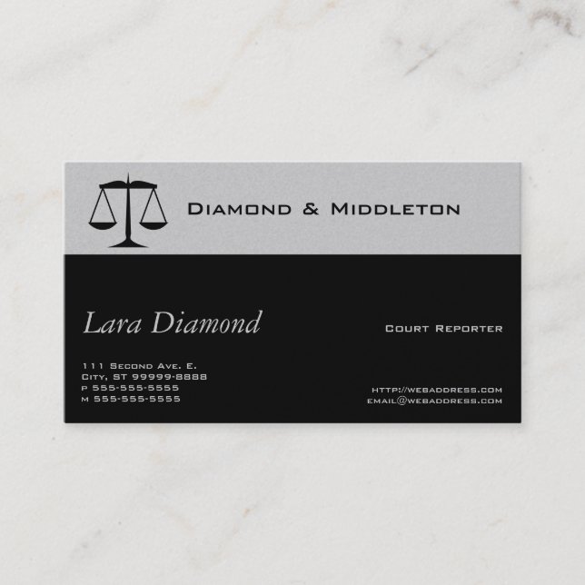 Scales of Justice Business Card (Front)