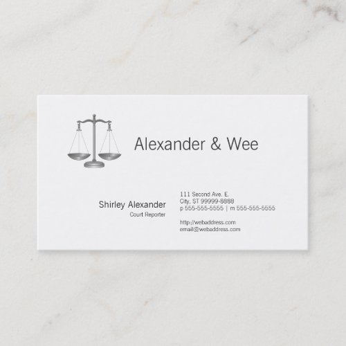 Scales of Justice Business Card Templates