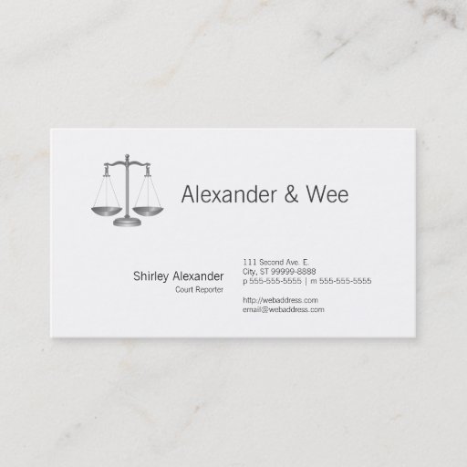 Customizable Scales of Justice Business Card Templates