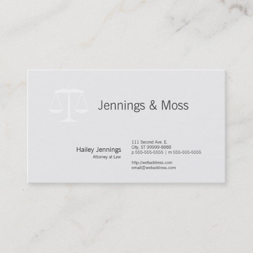 Scales of Justice Business Card